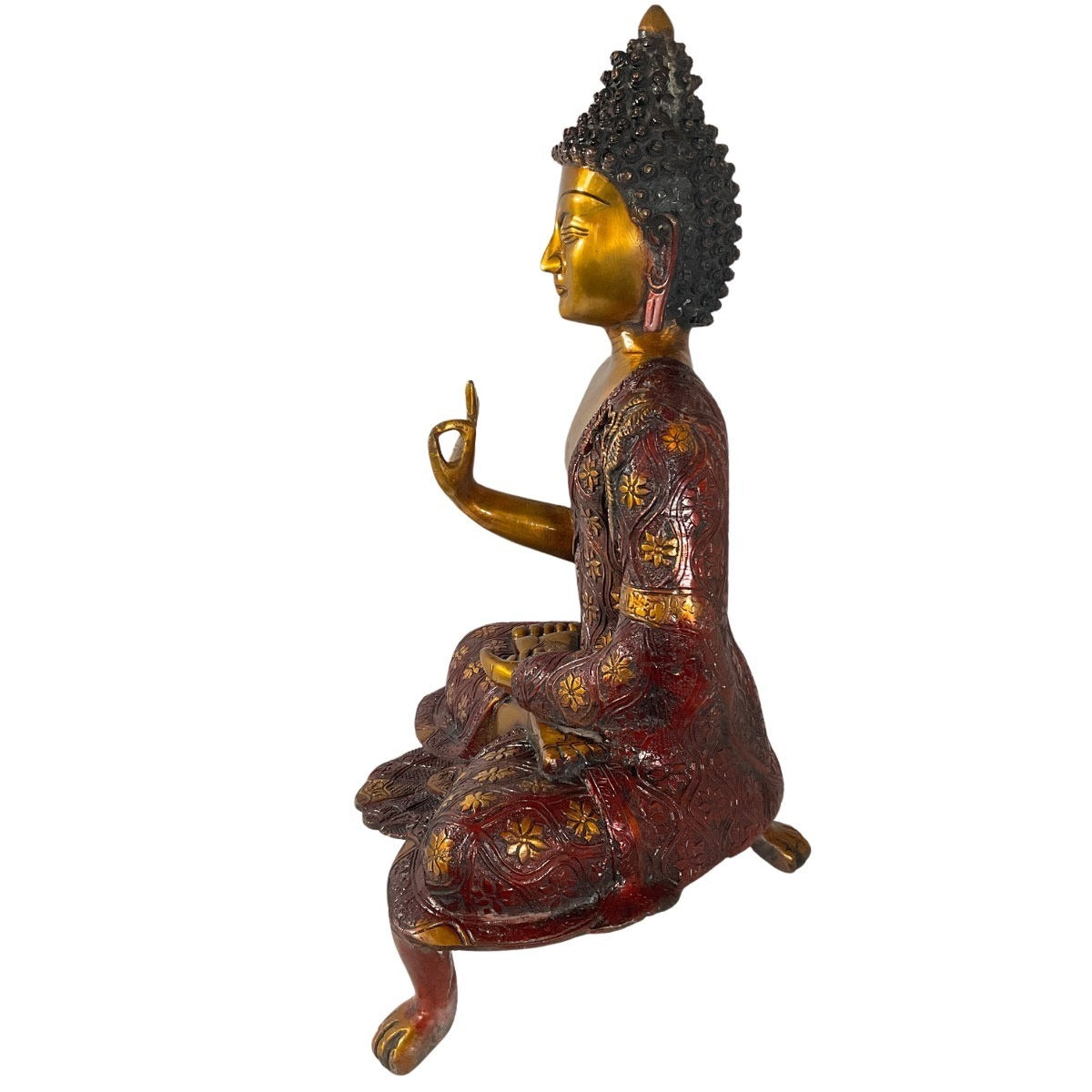 Sitting Buddha Amoghasiddhi made of brass - 50cm