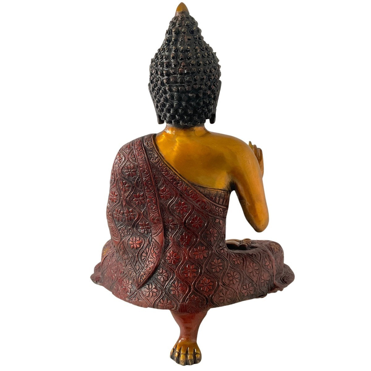 Sitting Buddha Amoghasiddhi made of brass - 50cm