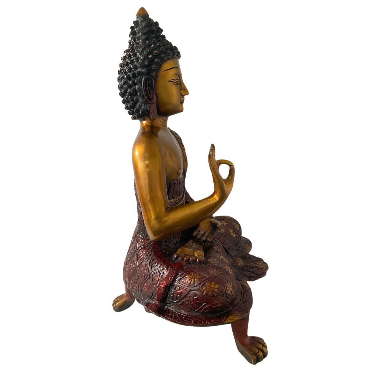 Sitting Buddha Amoghasiddhi made of brass - 50cm