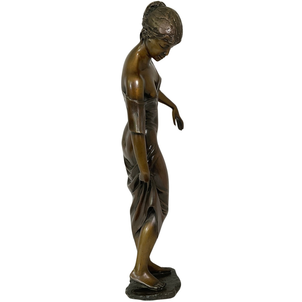 Bronze sculpture "Girl with Dress" by Erwin A. Schinzel