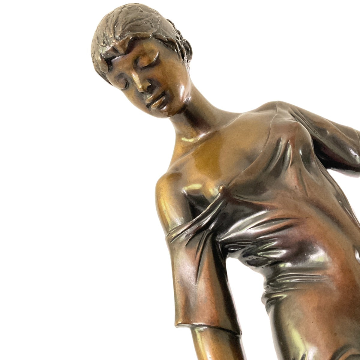 Bronze sculpture "Girl with Dress" by Erwin A. Schinzel