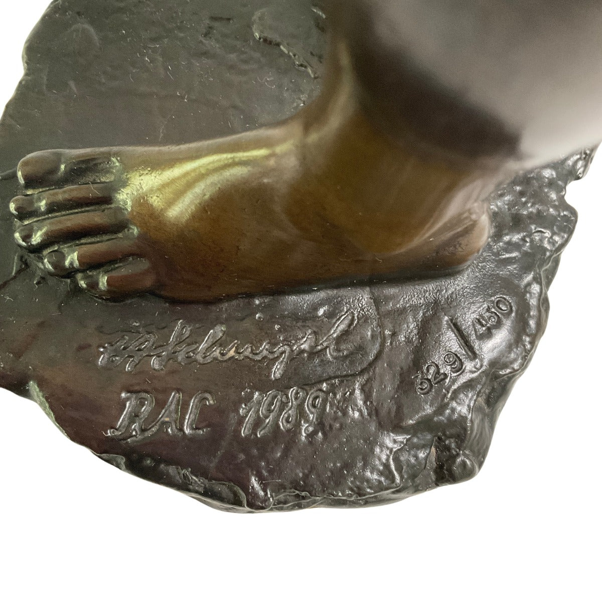 Bronze sculpture "Girl with Dress" by Erwin A. Schinzel
