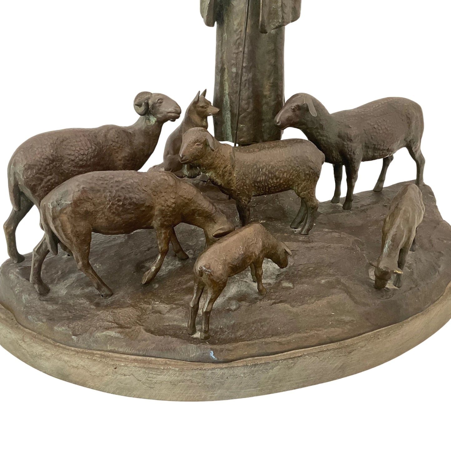 Bronze sculpture "Young Shepherdess with Herd" by Otto Schmidt-Hofer
