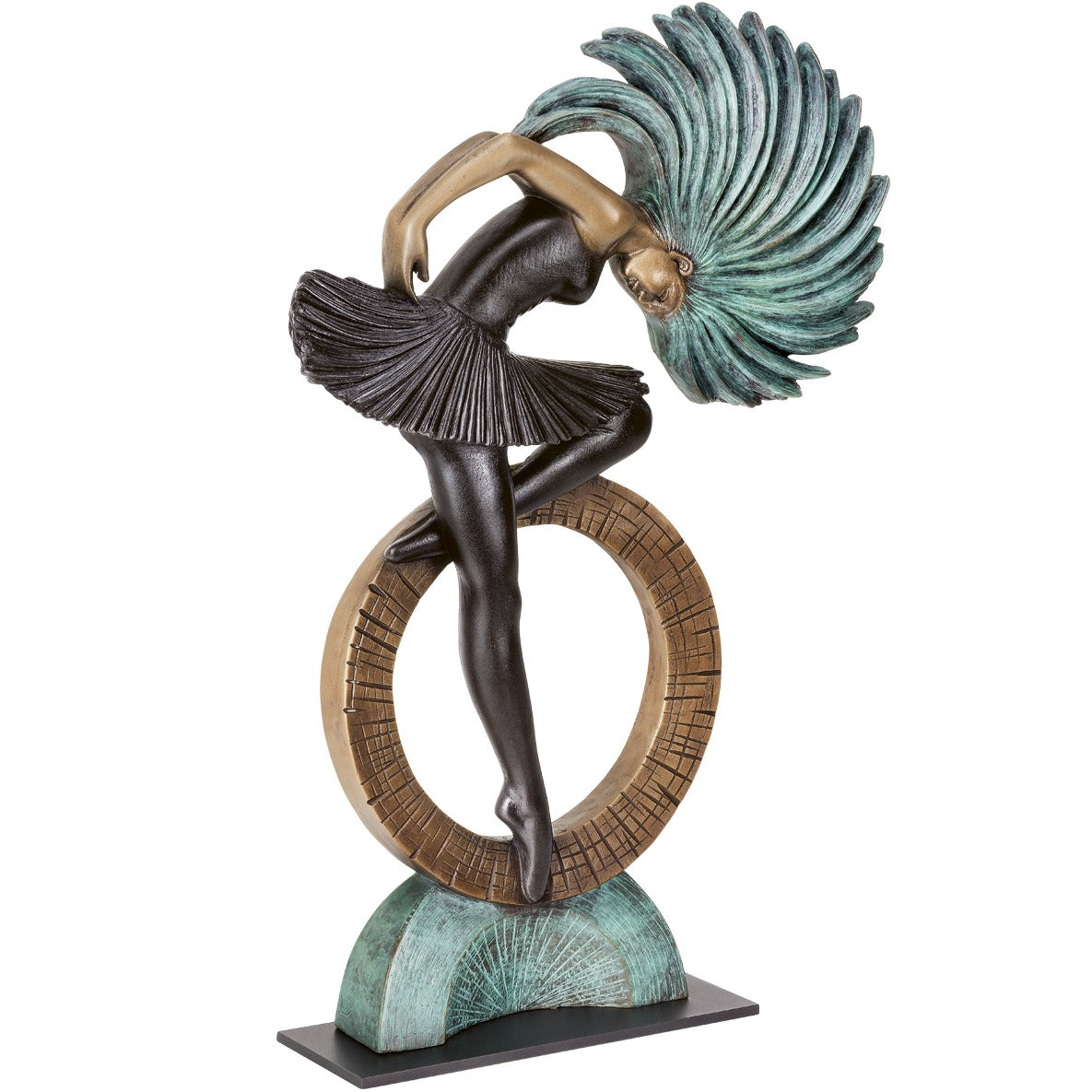 Frontansicht der Bronzeskulptur "Tanzendes Mädchen"