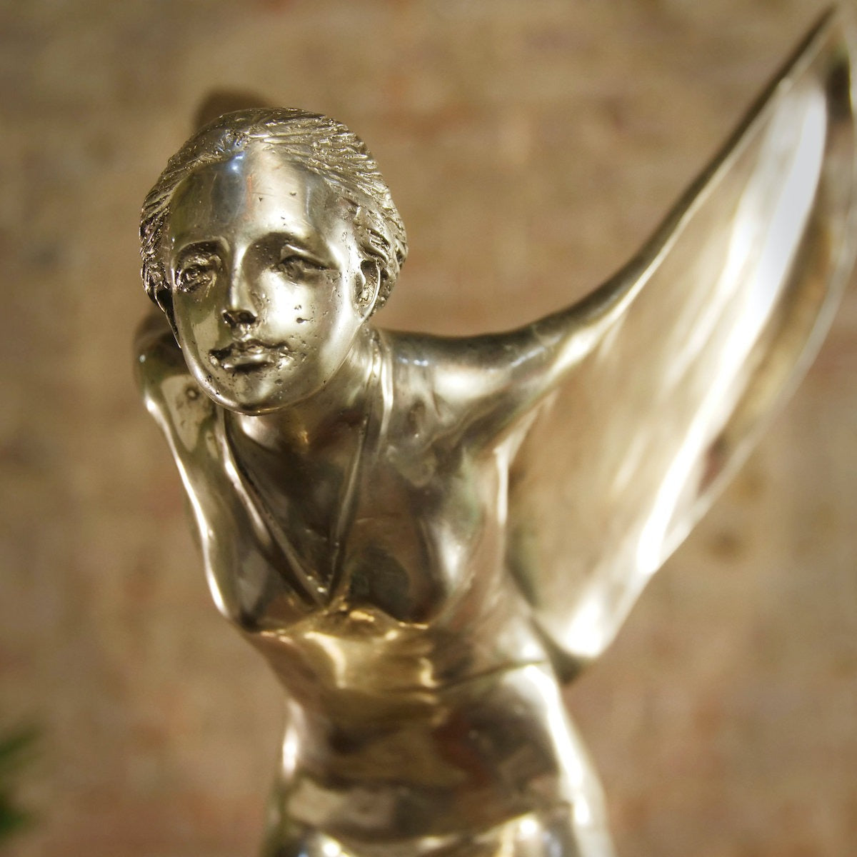 Bronze sculpture "Emily - Spirit of Ecstasy" on marble base