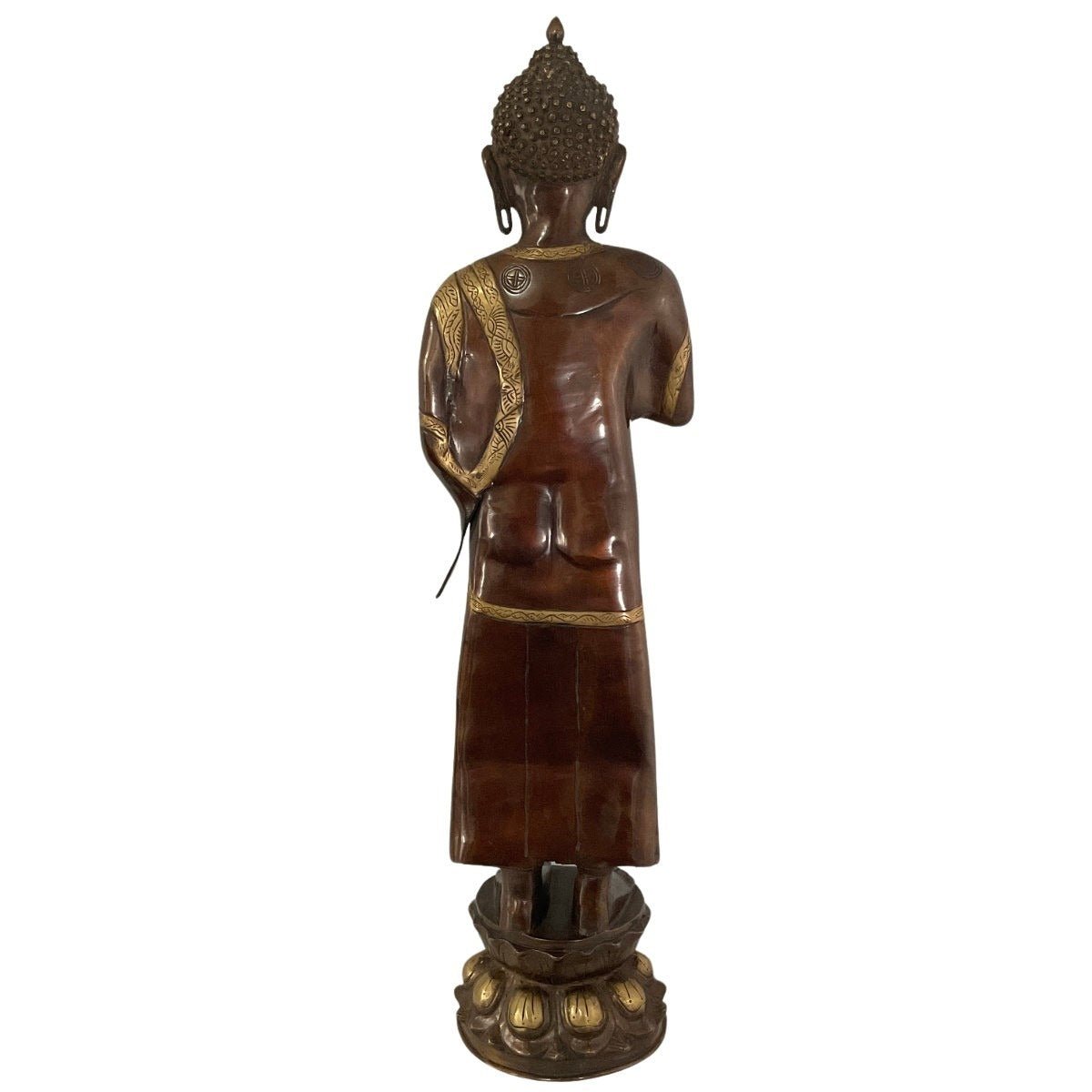 Standing Buddha made of brass - unique piece - 83.5 cm