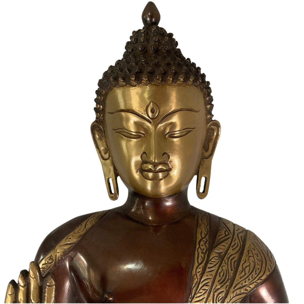 Standing Buddha made of brass - unique piece - 83.5 cm