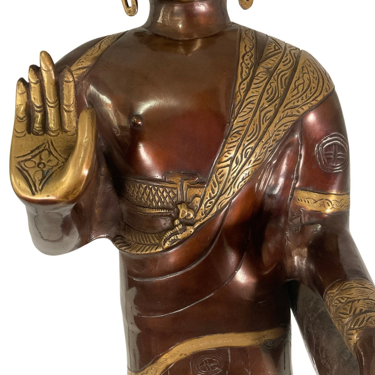 Standing Buddha made of brass - unique piece - 83.5 cm