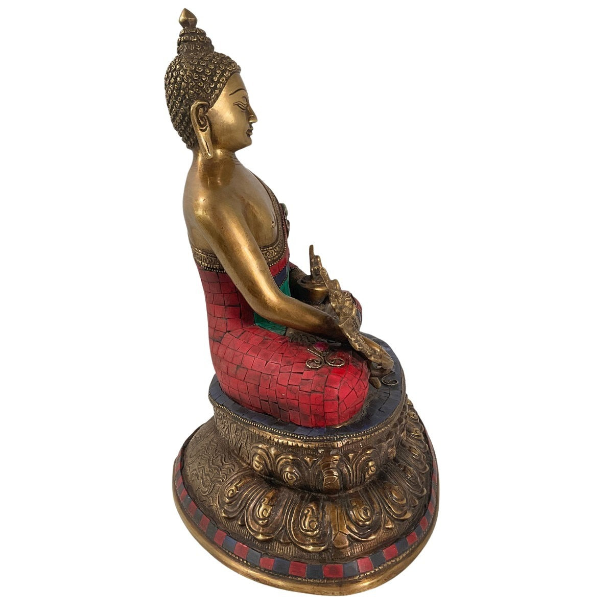 Medicine Buddha made of brass - unique piece - 33.5 cm