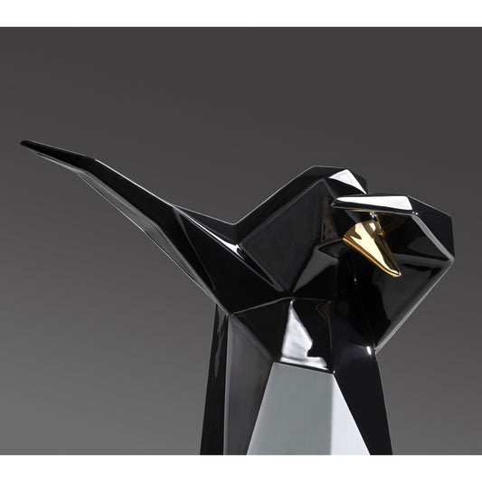 Keramikskulptur "Dab Pinguin" von Vittorio Gennari, Glänzend Zweifarbig mit Edelmetall