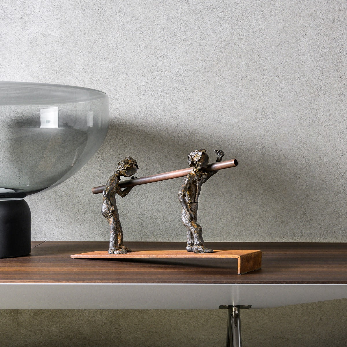 Bronze sculpture "Teamwork" by Freddy De Waele