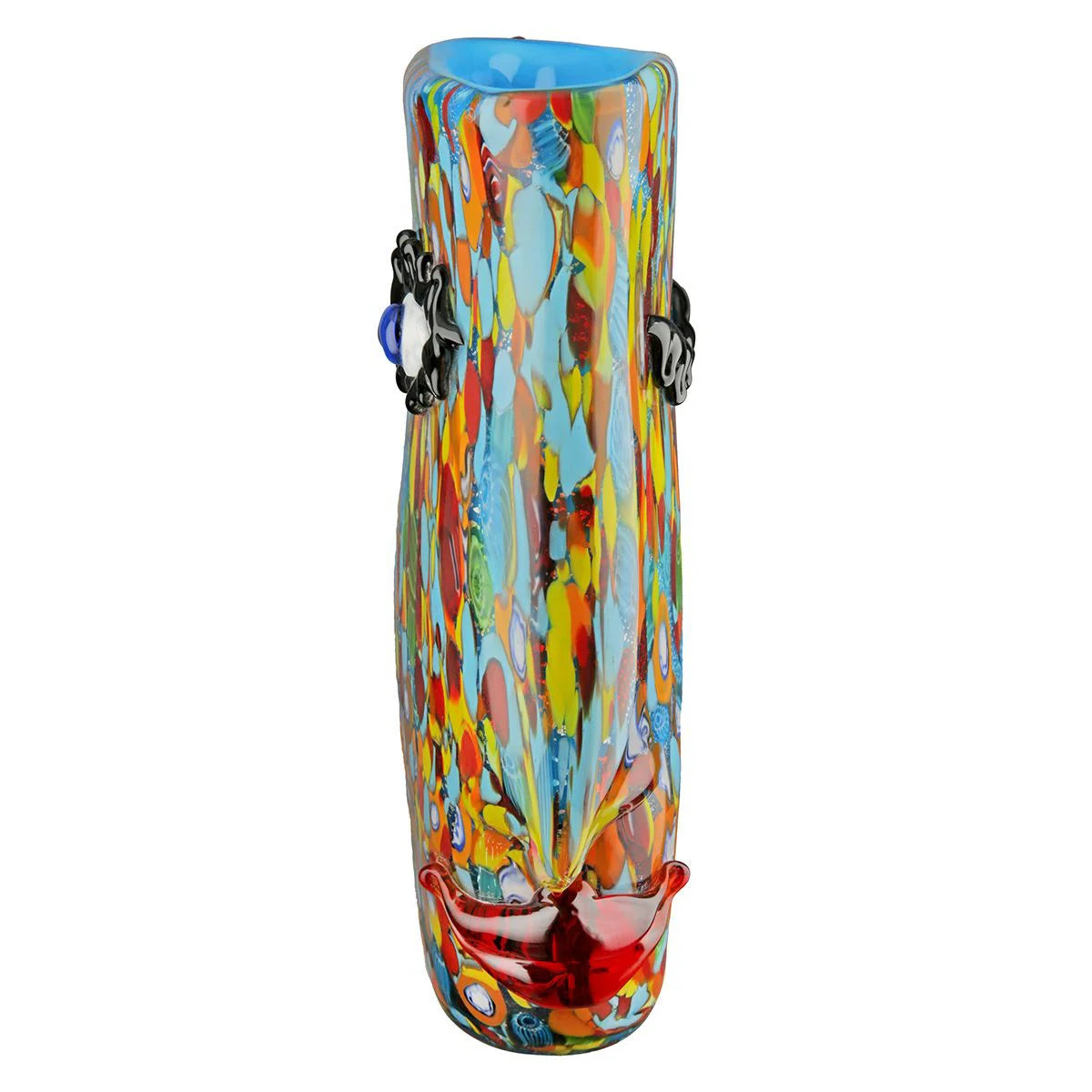 Skulptur "Gesichtsvase - Froozen" aus Glas
