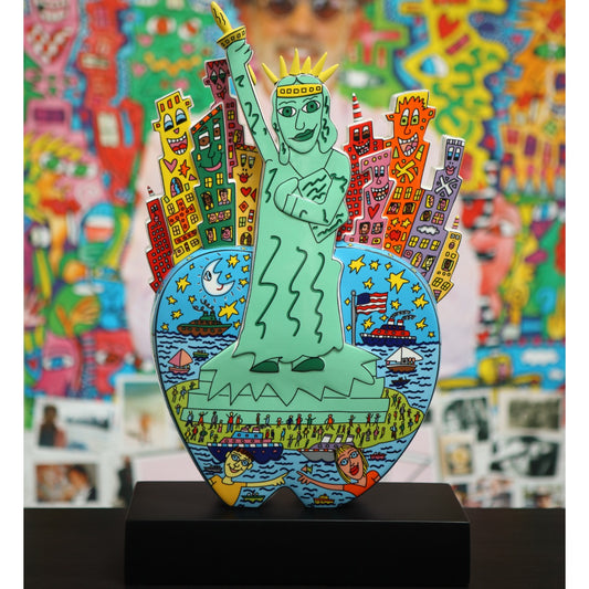 Porzellanskulptur "Big Apple on Liberty" von James Rizzi