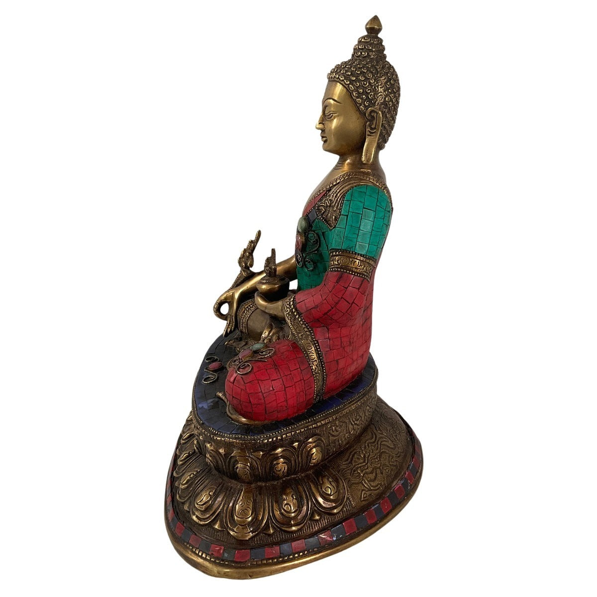 Medicine Buddha made of brass - unique piece - 33.5 cm