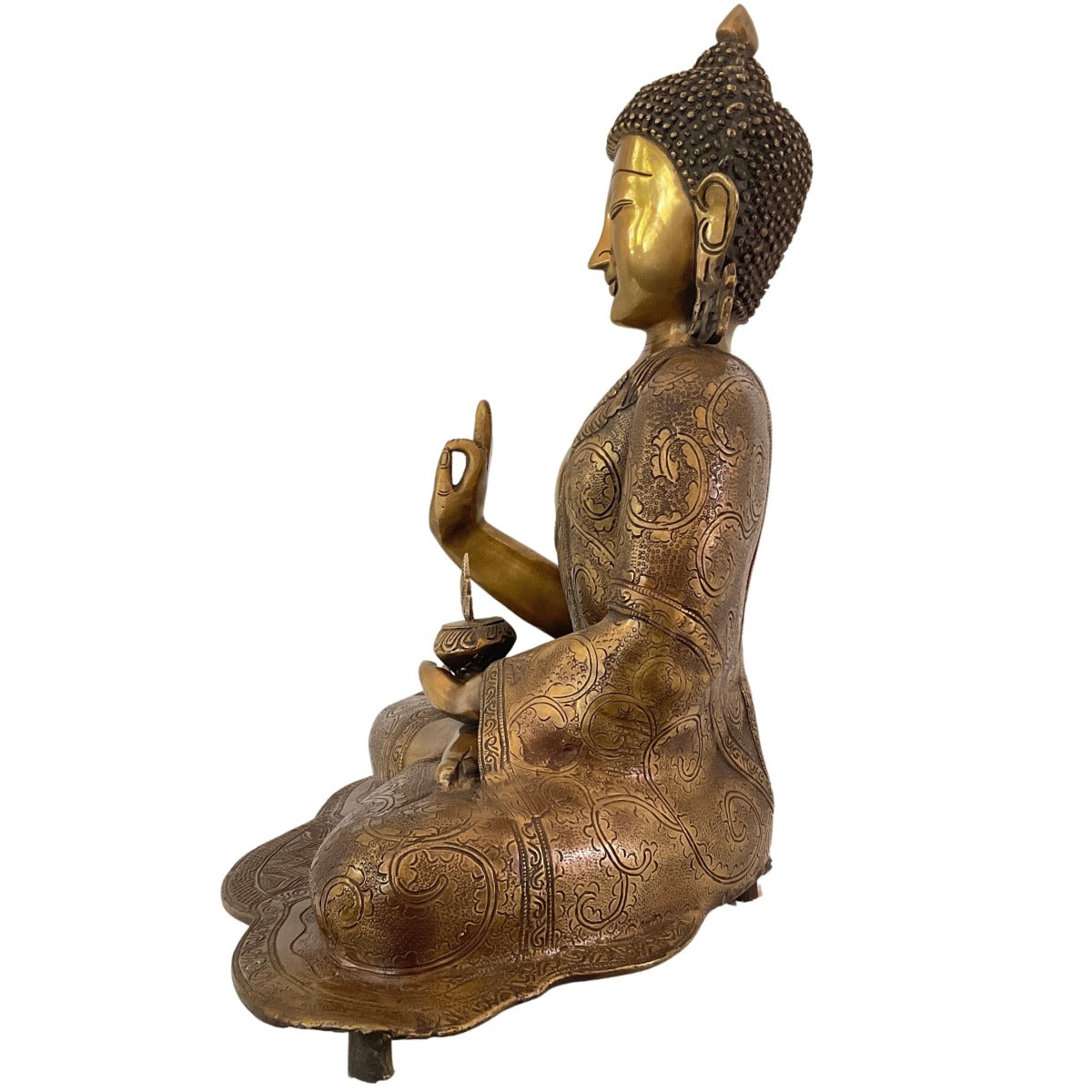 Sitting Buddha made of brass - 47cm