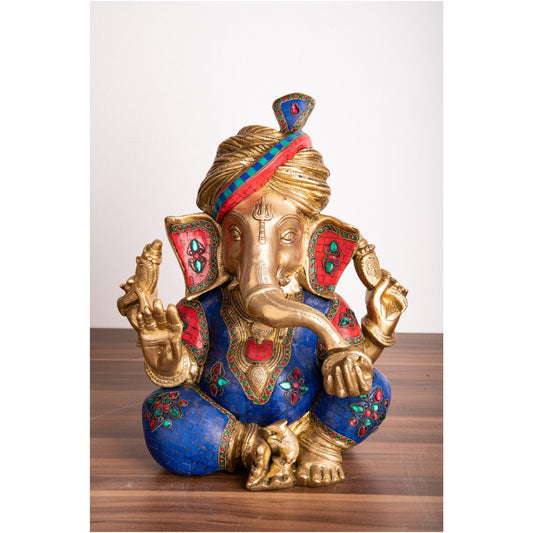 Sitzender Ganesha aus Messing - Einzelstück