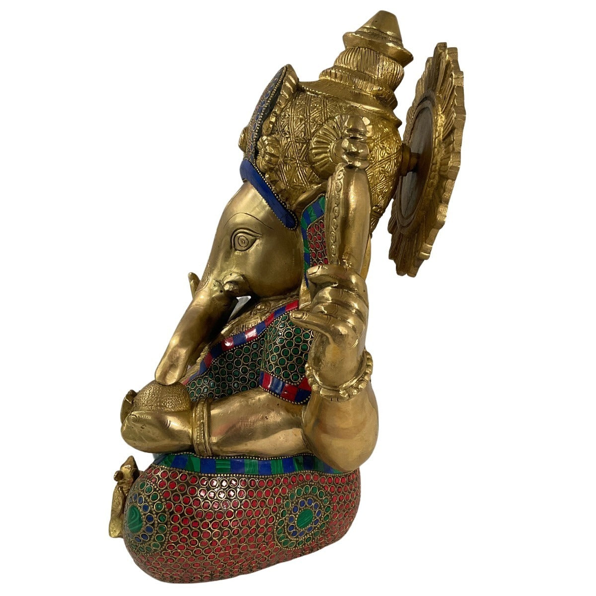 Sitting Ganesha made of brass - unique piece - 37cm