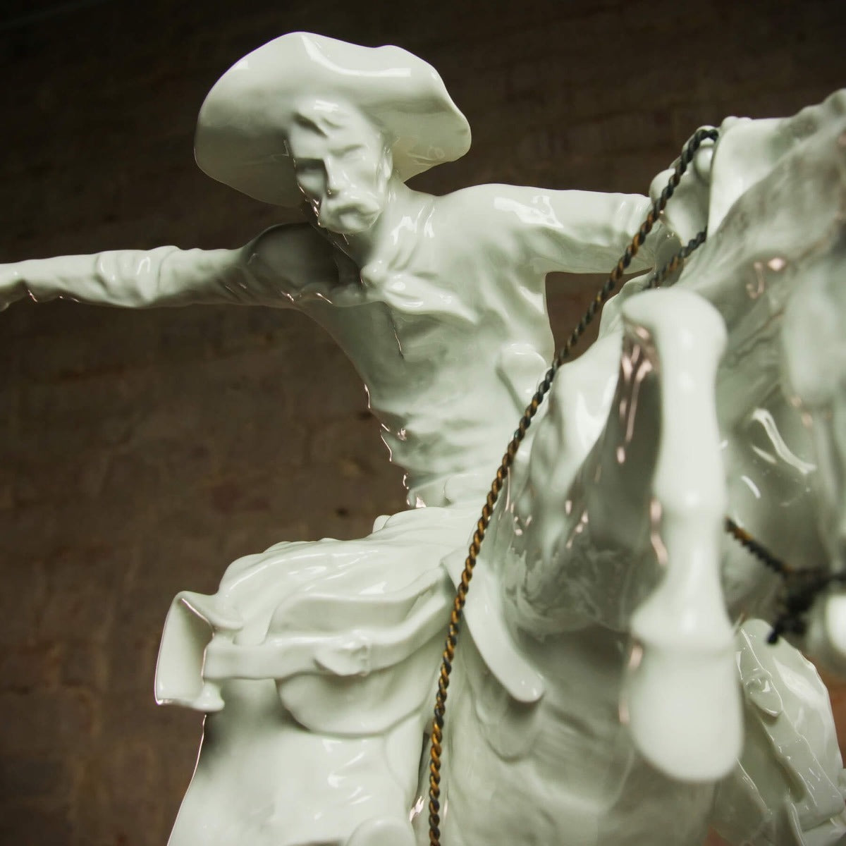 Porcelain sculpture "Broncho Buster" by Frederic Remington