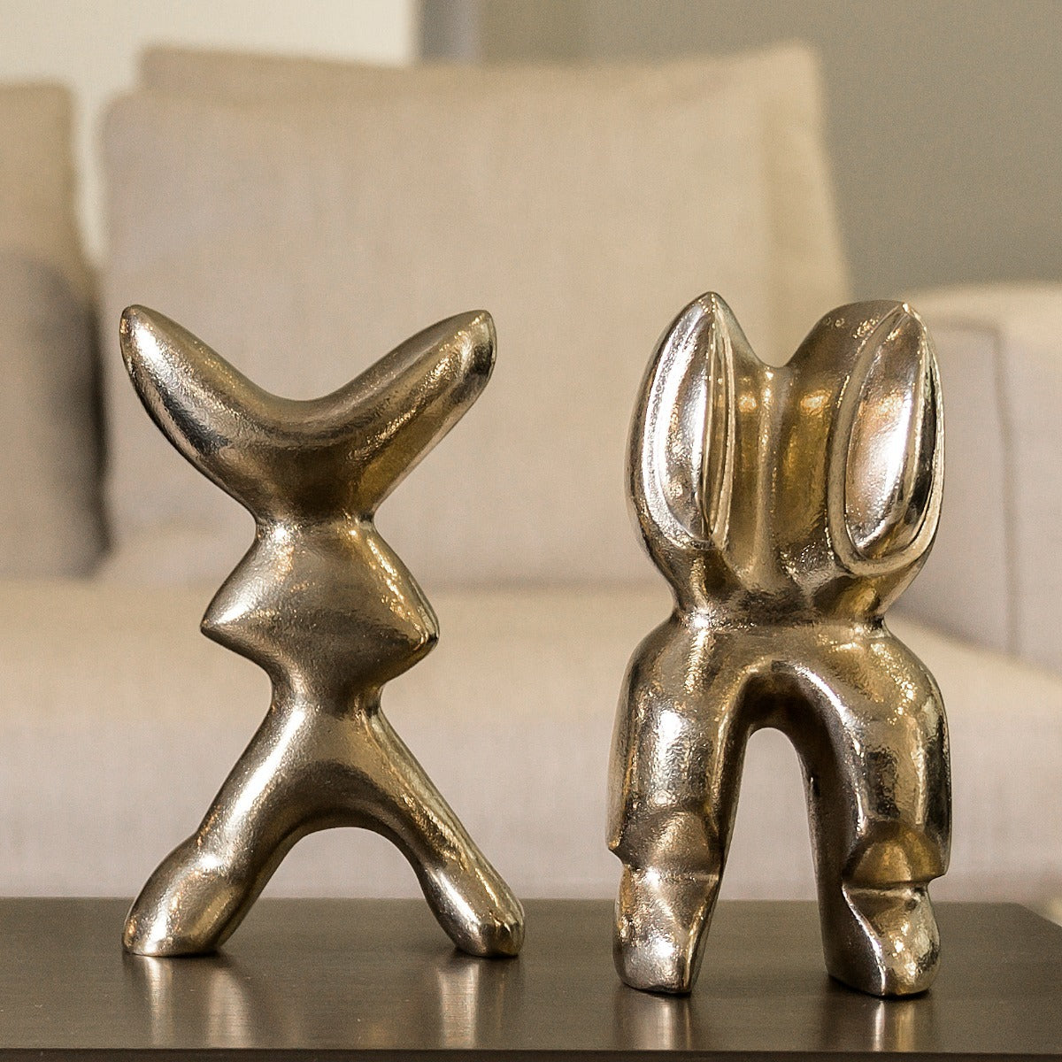 Bronzefigur Sif und Tyr poliert
