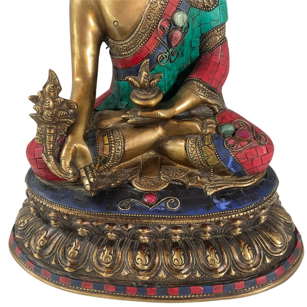 Medicine Buddha made of brass - unique piece - 33.5 cm