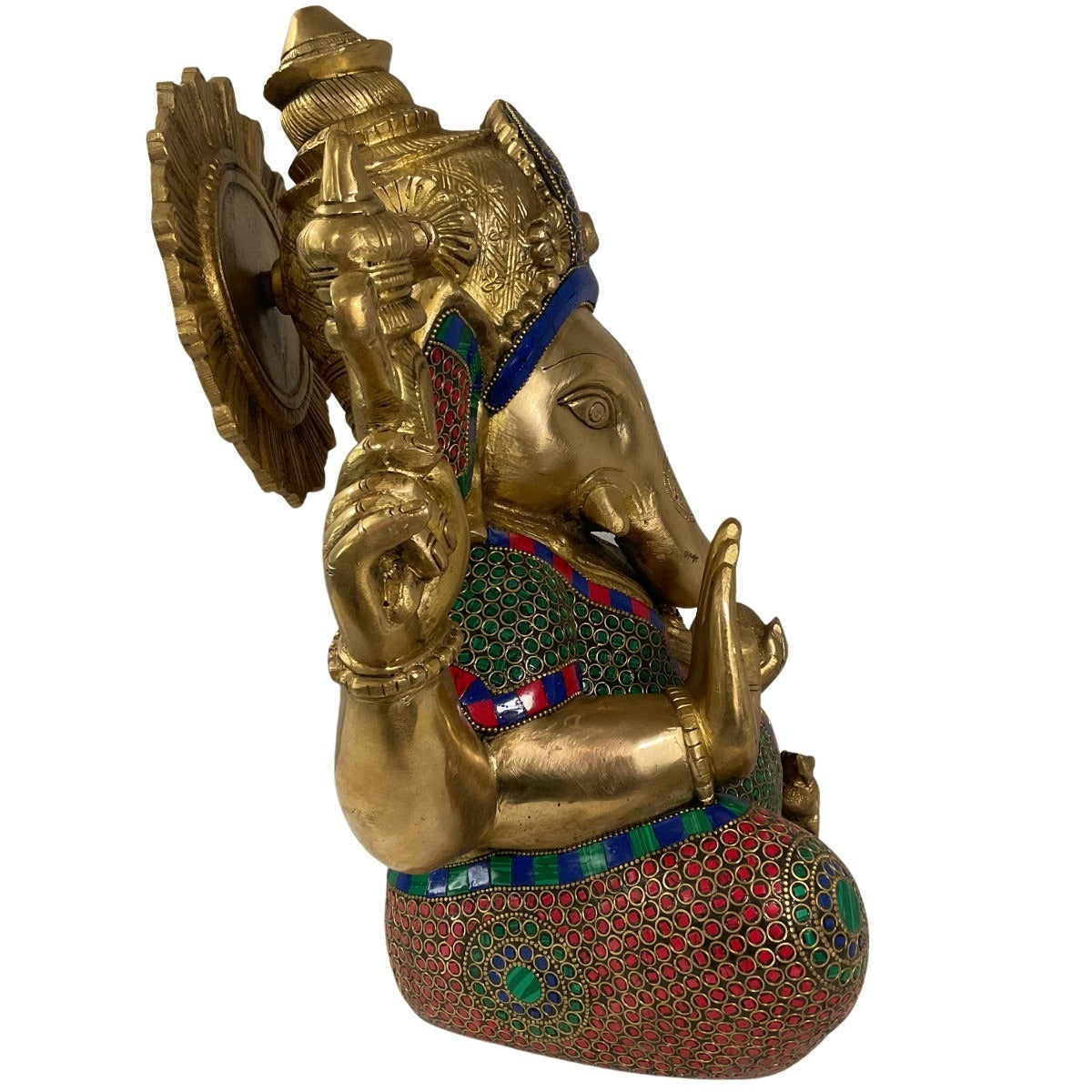 Sitting Ganesha made of brass - unique piece - 37cm