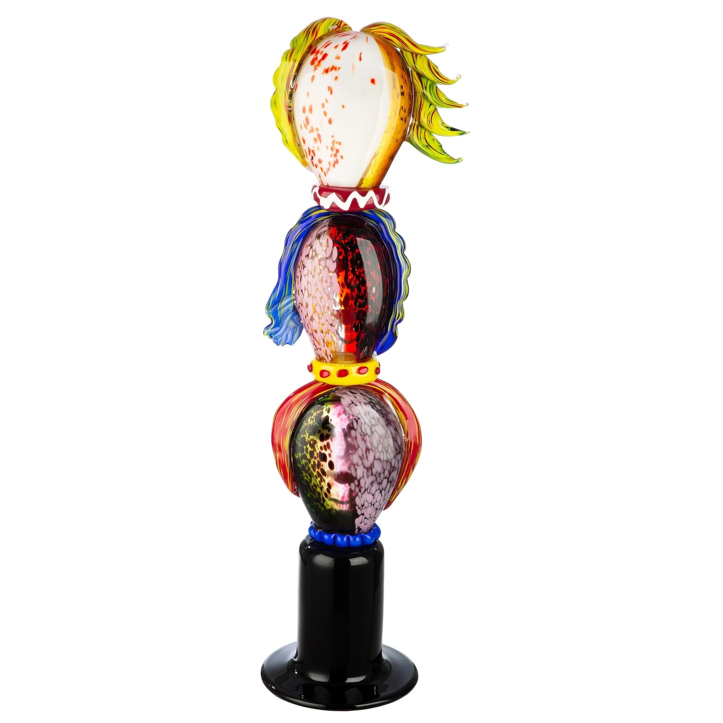 Sculpture "Poseidos - Three Faces" made of glass