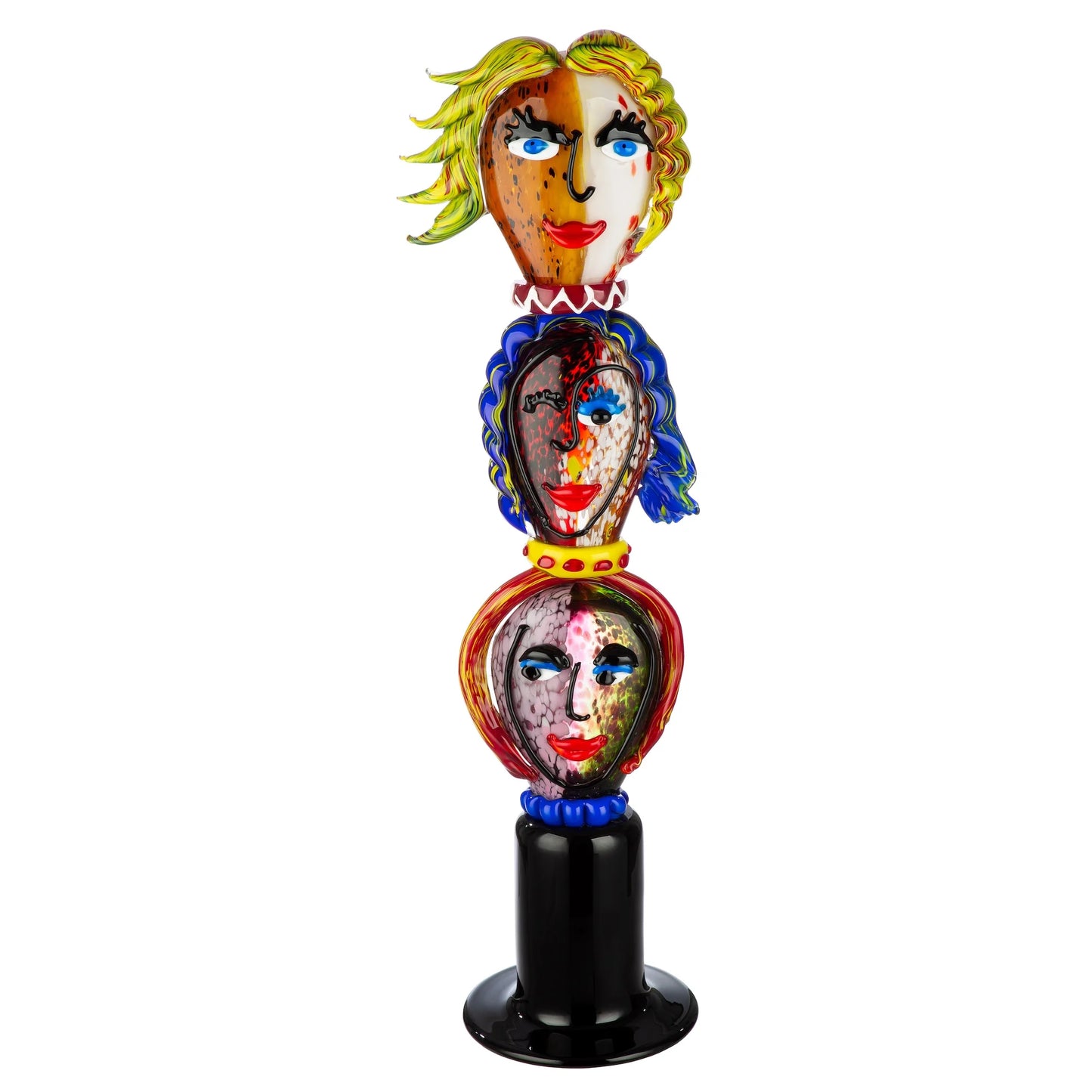 Skulptur "Poseidos - Drei Gesichter" aus Glas