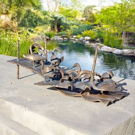 Bronzeskulptur "Schwäne am Rhein" von Kurtfritz Handel