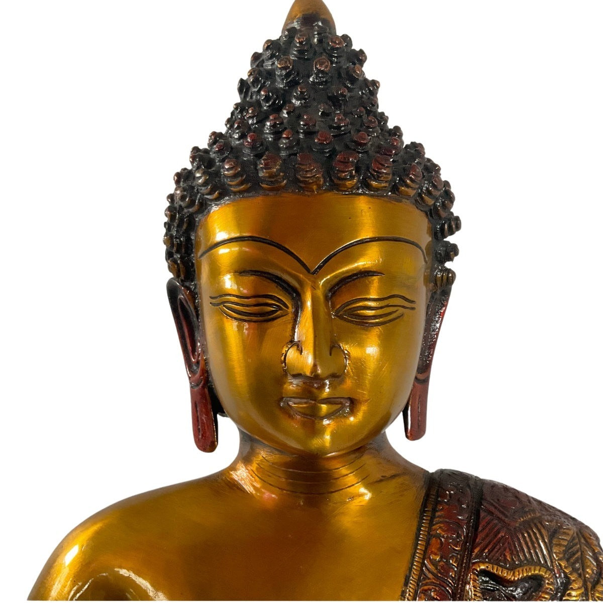 Sitting Buddha Amoghasiddhi made of brass - 50cm