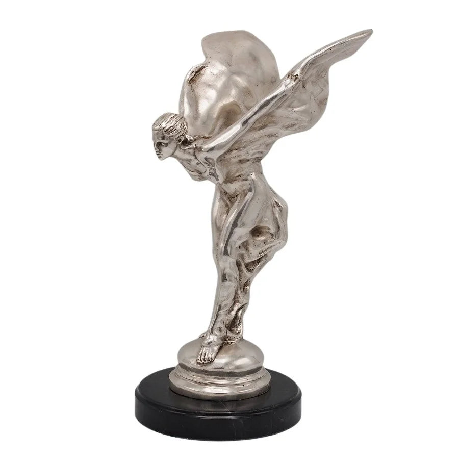 Bronzeskulptur "Emily - Spirit of Ecstasy" auf Marmorsockel, silber