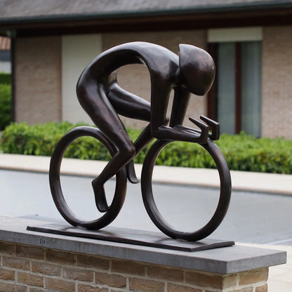 Bronzefigur "Abstrakter Radfahrer"