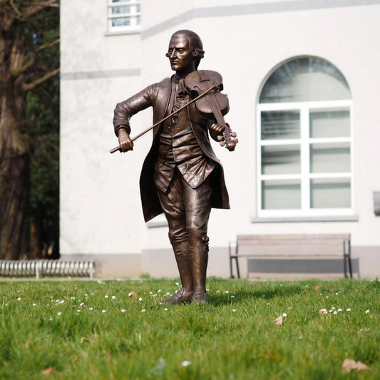 Bronze sculpture "Mozart with Violin"