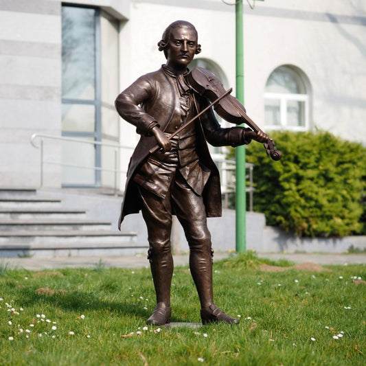 Bronze sculpture "Mozart with Violin"