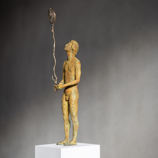 Bronze sculpture "Thoughts 5 - Time" by Raffaella Benetti