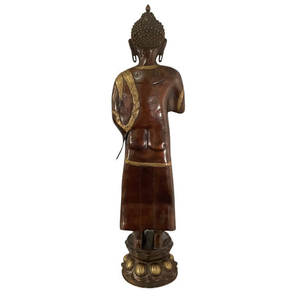 Standing Buddha made of brass - unique piece - 83.5 cm