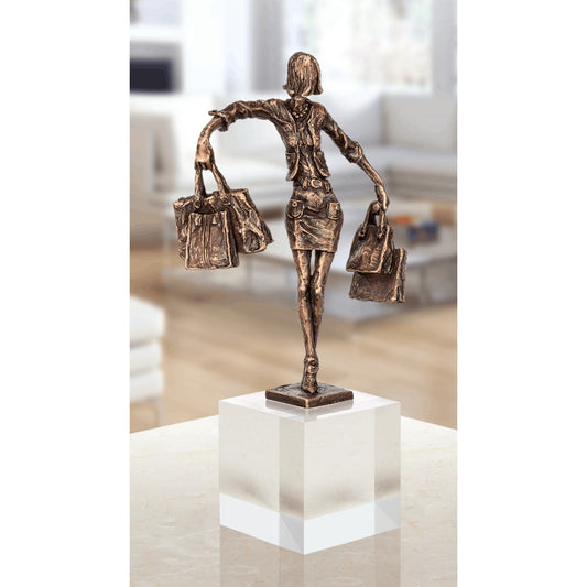 Bronzeskulptur "Balance-Einkäuferin" von Vitali Safronov