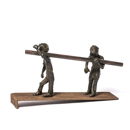 Bronze sculpture "Teamwork" by Freddy De Waele 