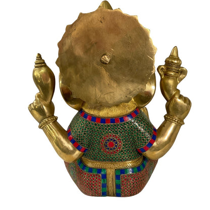 Sitting Ganesha made of brass - unique piece - 37cm