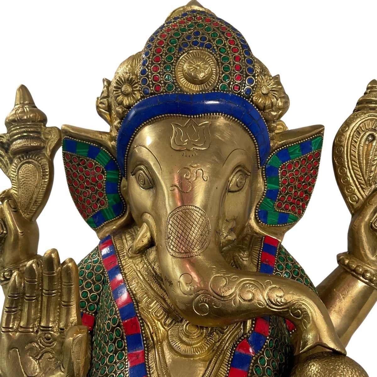 Sitting Ganesha made of brass - unique piece - 37cm