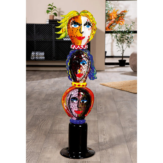 Skulptur "Poseidos - Drei Gesichter" aus Glas