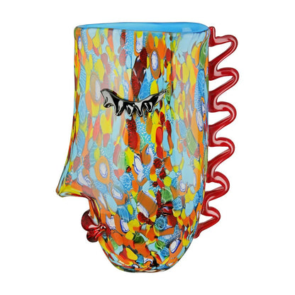 Sculpture "Face Vase - Froozen" made of glass