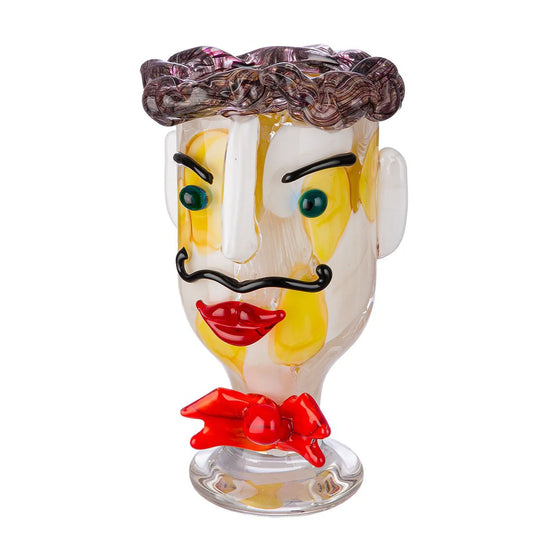 Skulptur "Gesichtsvase - Alfredo" aus Glas