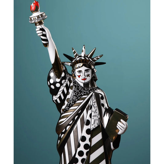 Porcelain sculpture "Golden Liberty" by Romero Britto
