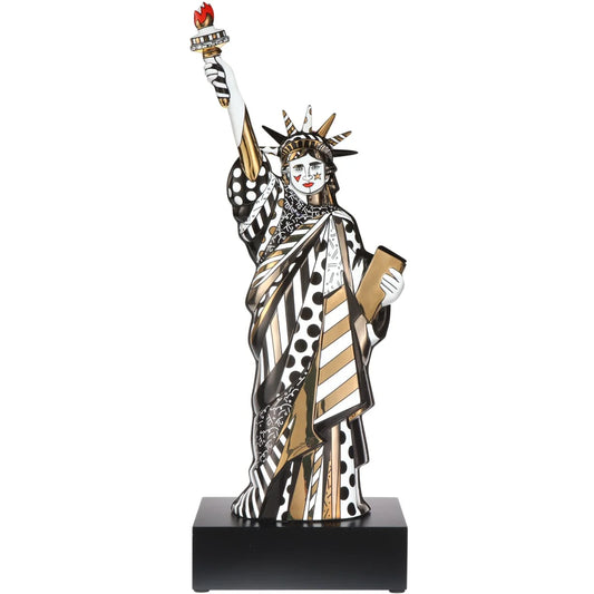 Porcelain sculpture "Golden Liberty" by Romero Britto