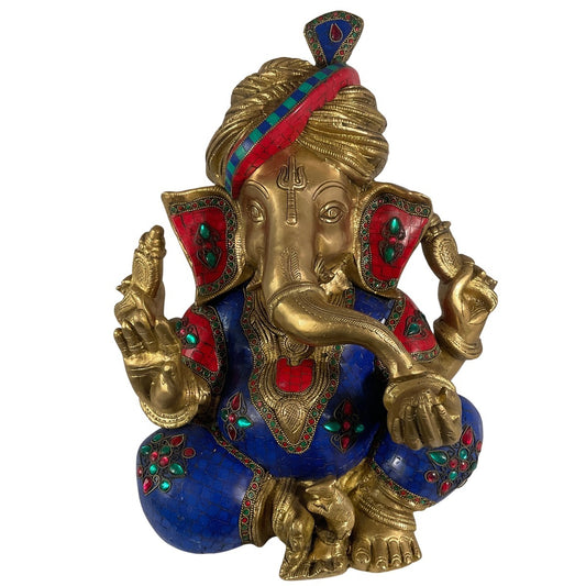 Sitzender Ganesha aus Messing - Einzelstück