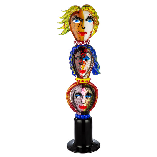Skulptur "Poseidos - Drei Gesichter" aus Glas
