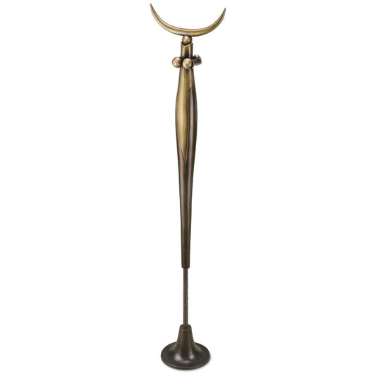 Frontansicht der Bronzeskulptur "Tänzerin im Blumenkleid"