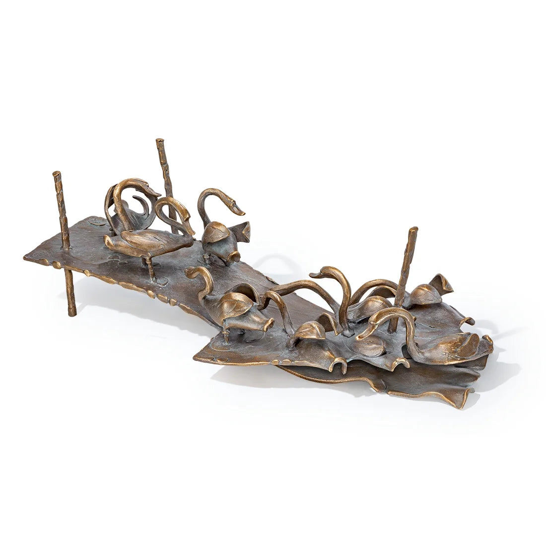 Bronzeskulptur "Schwäne am Rhein" von Kurtfritz Handel