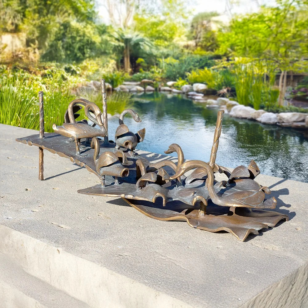 Bronzeskulptur "Schwäne am Rhein" von Kurtfritz Handel