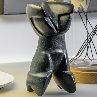 Signierte Thor Bronzefigur